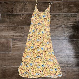 Yellow Floral Midi Cami Lightweight Dress